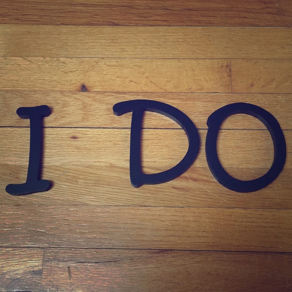 Wooden “I DO”
